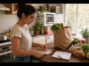 Persona que organiza la compra semanal y guarda el dinero sobrante