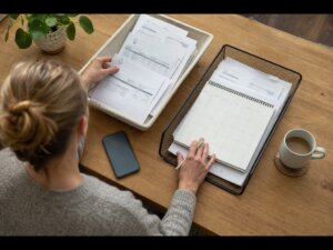 Person sorting variable direct debits and fixed standing orders
