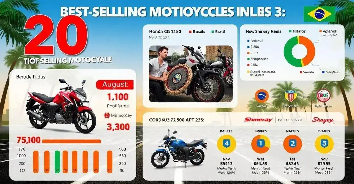 As 20 Motos Mais Vendidas do Brasil em Agosto